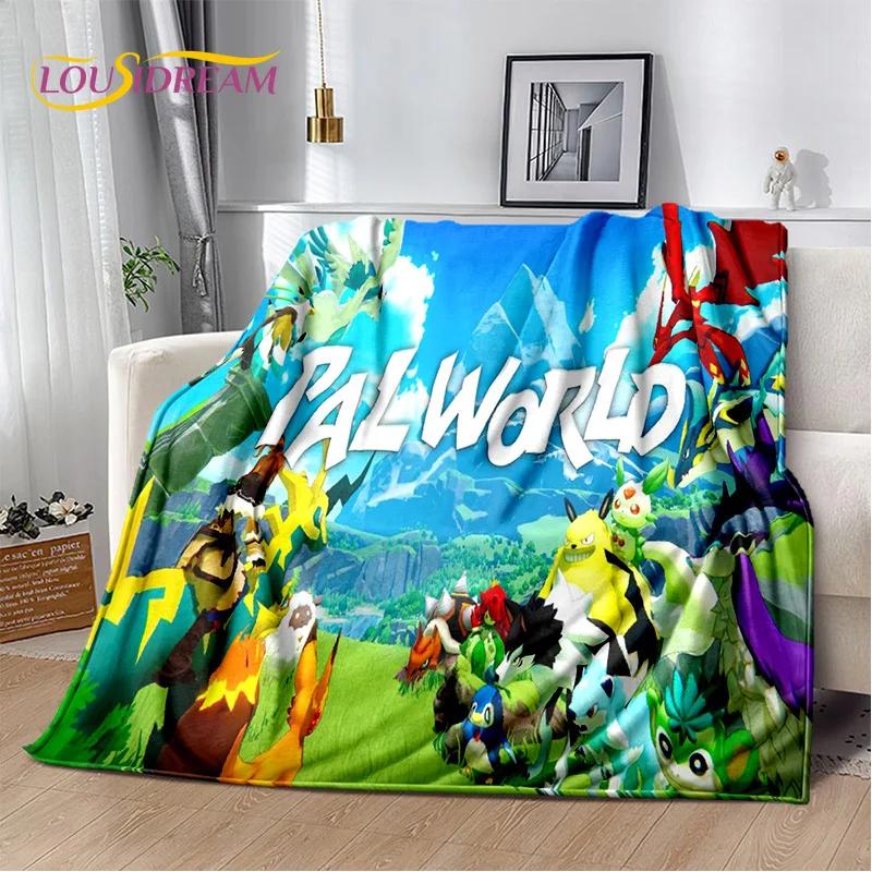 Coperta Palworld Gioco Cartone Animato 3D, Morbida Coperta Plaid per Casa Camera da Letto Letto Divano Picnic Viaggio Ufficio Coperta di Riposo Bambini