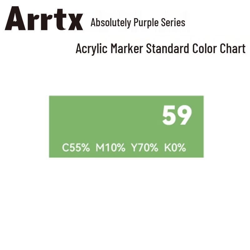 Arrtx Ataishi Akrylový marker s měkkým hrotem, Jeden kus, Absolutní fialová, Styl A/B, 30 barev, Voděodolný, Rychleschnoucí, Krycí.