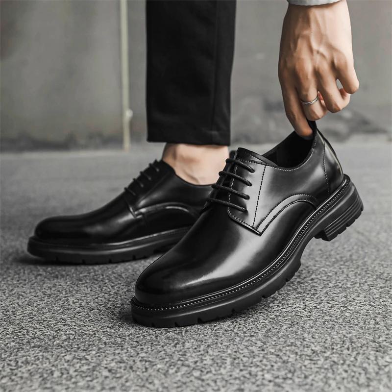 

Кожаные мужские туфли на шнуровке оксфорды Дерби Притинг Костюмы Zapatos De Vestir Para Hombre Роскошные офисные деловые мужские туфли 44 чёрный