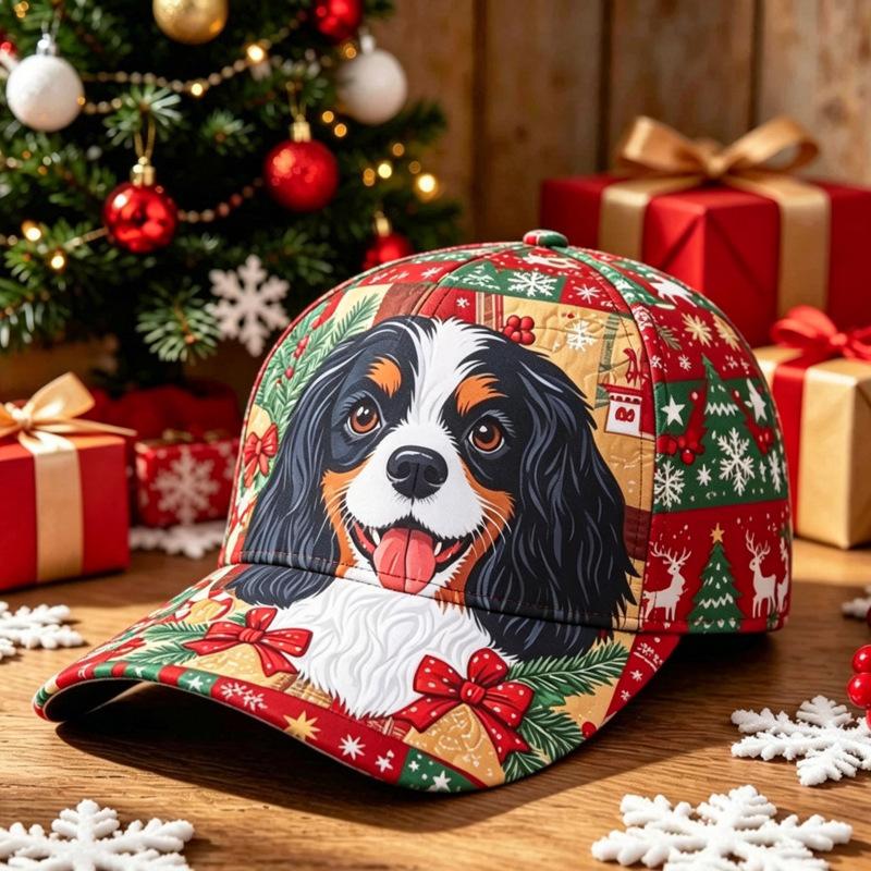 New Christmas Hat Digital Printing Fashion Bent Bend Baseball Cap Retro Baseball Cap