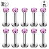 10 Stück ASTM F136 Titan 2/2,5/3/4mm CZ Labret Stud 16G Tragus Helix Knorpel Conch Flatback Ohrläppchen Piercing Körperschmuck