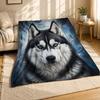 Portrét sibiřského husky Korálová fleecová deka Dekor pro milovníky psů