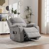 Electric 360 Degrees Swivel Relax Chair with Massage and Heat Function, Adjustable Backrest and Footrest, Side Storage Pockets and Cup Holders. Gray