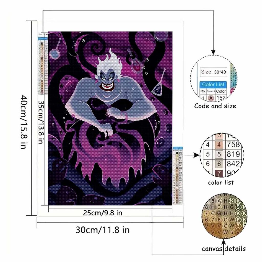 5D Diy Diamond Painting The Vicious Octopus Witch Full Drill Rhinestones Mosaic Embroidery Handmade Products Home Decor Gift