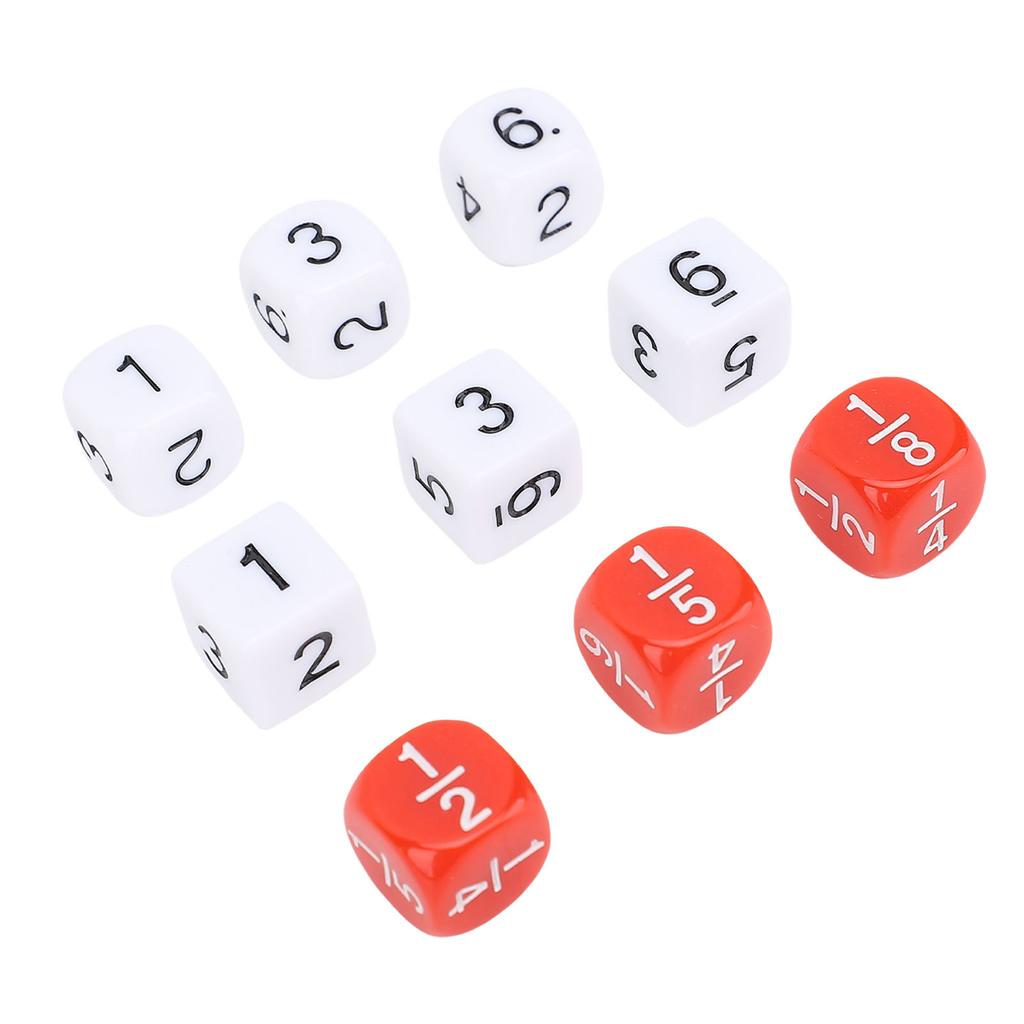 30PCS Dice Set White Red Color 6 Sided Standard Dices Educational 16mm Plastic Dice for for Board Games Parties Math Learning