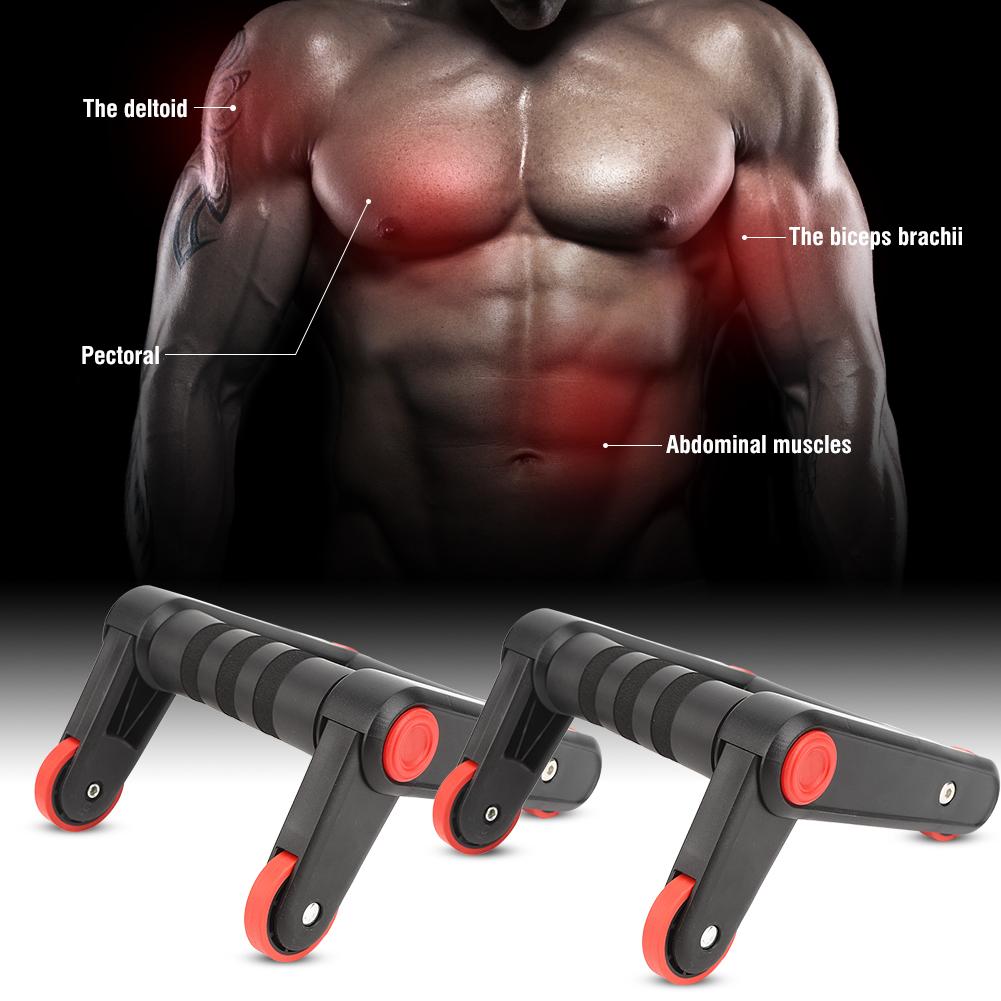 Domestic Multifunction Roller Workout Abdominal Exerciser Push Up Integrated Muscle Mute Antiskid With Pull Strap