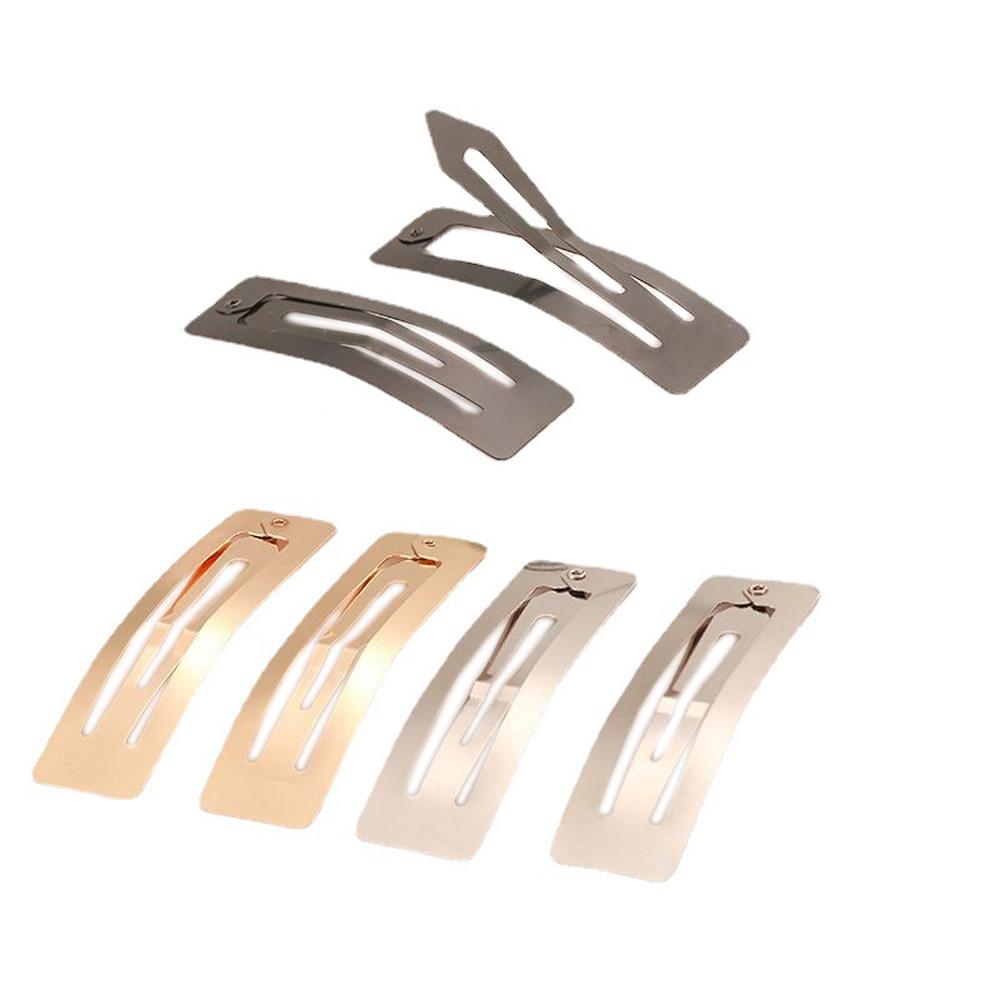 3-9cm Metallic Snap Simple Hair Barrettes Pins Hairgrip for Hair Decoration