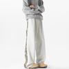 Unisex American Side Stripe Sweatpants: Loose, Straight-Leg Casual Pants for Autumn/Winter, High Street Style.