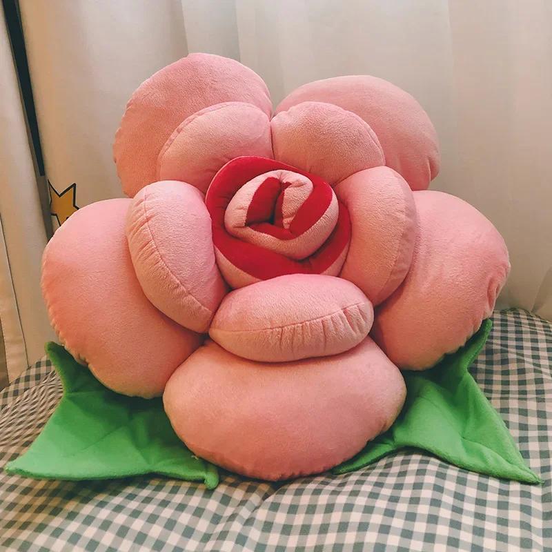 Large Rose Shaped Pillow Large Sofa Cushion Car Interior Cushion Plush Toys Wedding Party Supplies Flower Cushion Home Decor