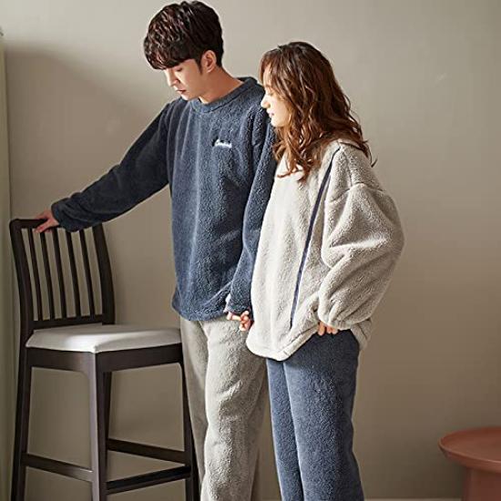 Matching Pajamas for Men and Long Couples Pajama Perfect for Perfect as a Gift for or Christmas D.IIZOO Women, Sleeve, Fall/Winter Set, Couples,