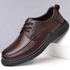 Men's casual leather shoes Men's round head autumn lace-up non-slip loafers Top layer cowhide shoes 5688