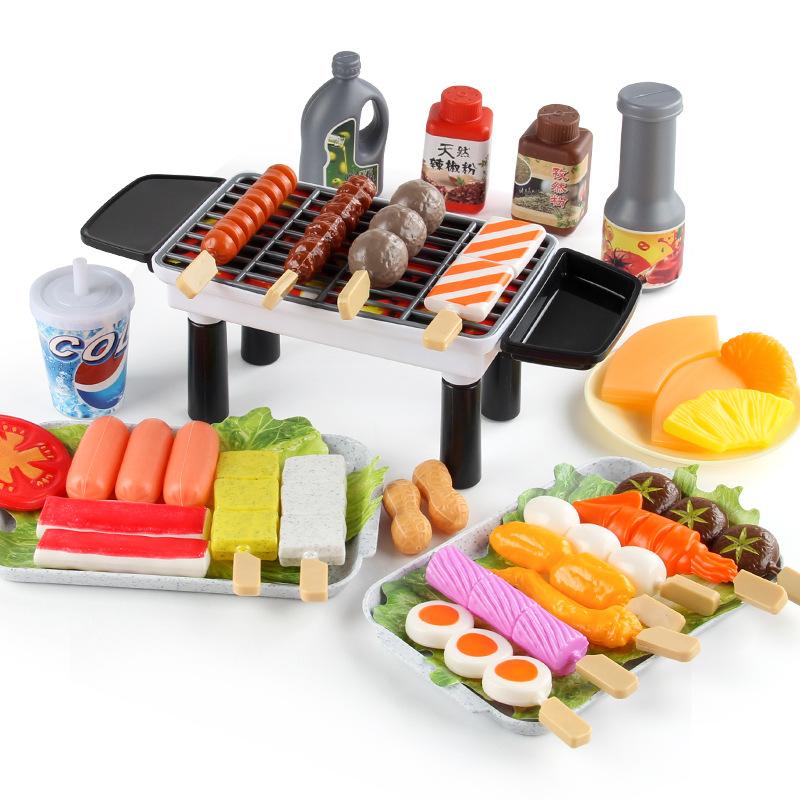 Children'S Play House Kitchen Toys Hot Pot Skewers Bbq Set Small Hot Pot Skewers Ingredients Meals Kitchenware Color Box