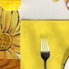 Yellow Hello Sunshine Sunflower Summer Placemats for Dining Table, 12 X 18 Inch Spring Holiday Decoration Rustic Vintage Washable Table Mats Set of 4
