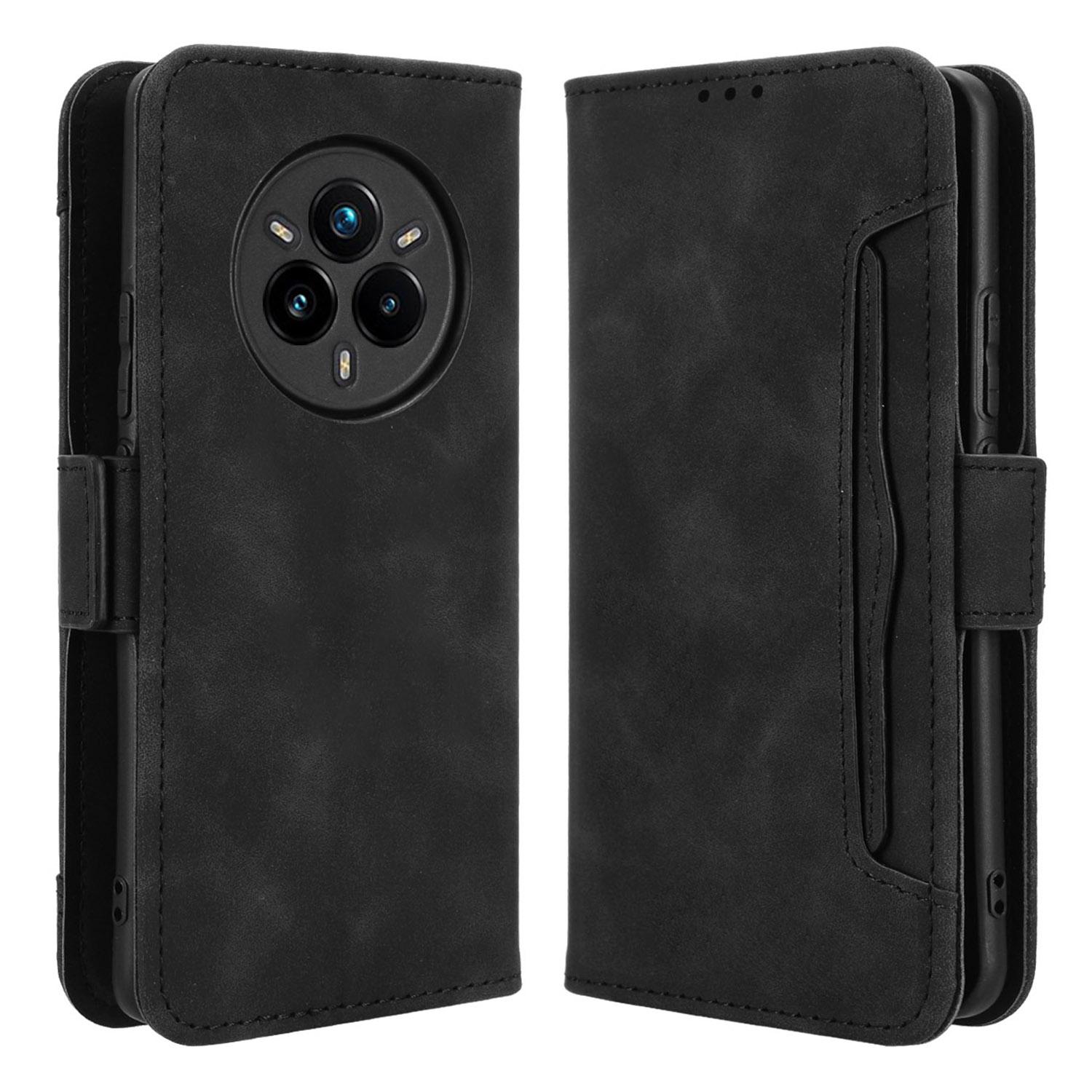 

For Realme 14 Pro+ 5G Case Leather Phone Wallet Cover with Multiple Card Slots Black