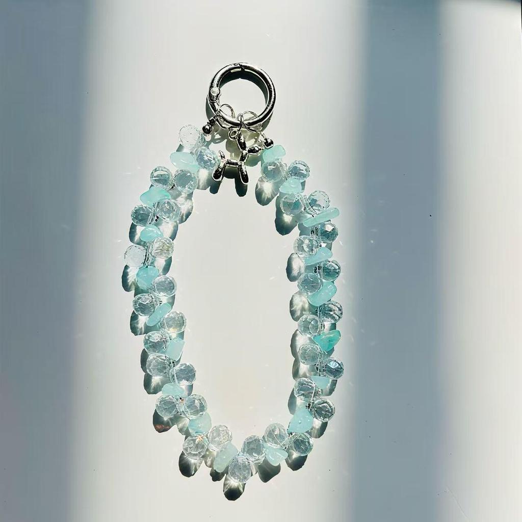 Luxury Crystal Beaded Phone Lanyard with Card Holder, Keychain, and Bag Pendant