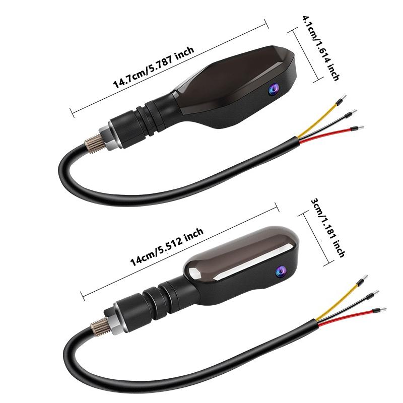 2PCS Motorcycle Turn Signal Lamp Color Projection Light Sequential Flowing Flash Indicator Universal High Bright Warning Light