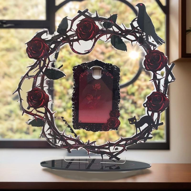 Acrylic Photo Frame with 360Degree Rotation Rotating Photo Holder Suitable for Enhancing Desktop Aesthetics and Styles