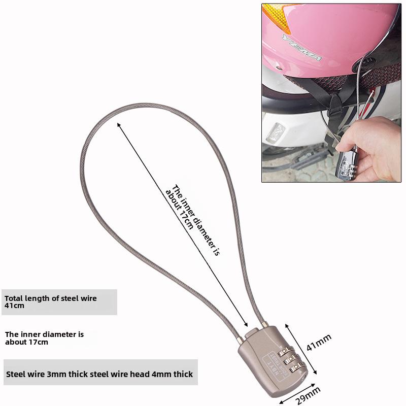 Helmet Lock, Anti-Theft Wire Padlock for Luggage, Gym Lockers, Drawers, and Electric Vehicles