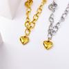 Fashion Design Hollow Hanging Gold Love Necklace Female Popular Personality Temperament Titanium Steel Clavicle Chain Versatile