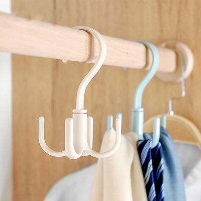 360° Rotated Four-Claw Hook Multi-Purpose Movable Hook Rotatable Hanging Bag Hat Scarf Dormitory Storage Punch-Free