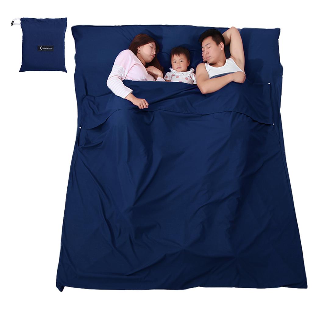115cm*210cm Leichter Schlafsack-Inlett Tragbarer Mehrpersonenschlafsack Outdoor-Camping Hotel Reiselaken