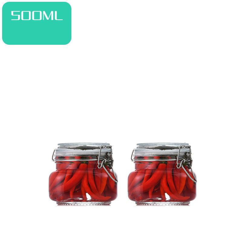 Glasflasche Versiegelter Behälter Für Küche Lebensmittel Eingelegtes Obst Konserven Transparent Große Öffnung Marmeladenglas Aufbewahrungsglas Haushalt