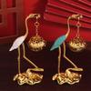 Crane Incense Burner Holder Stove Lotus Incense Burner Antique Alloy Lotus Hanging Stove Tea Ceremony Craft Household Decoration