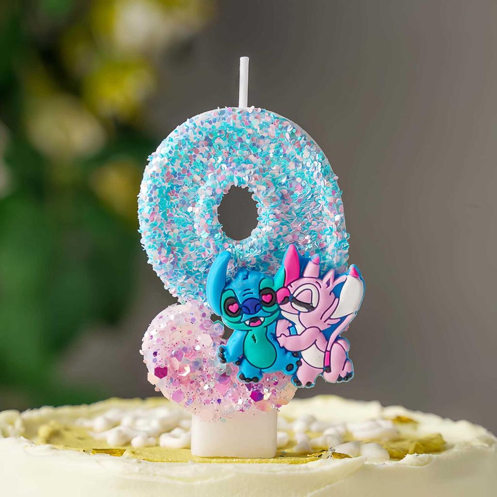 Adorable Cartoon Two-Color Number Birthday Cake Candles for Party Decorations