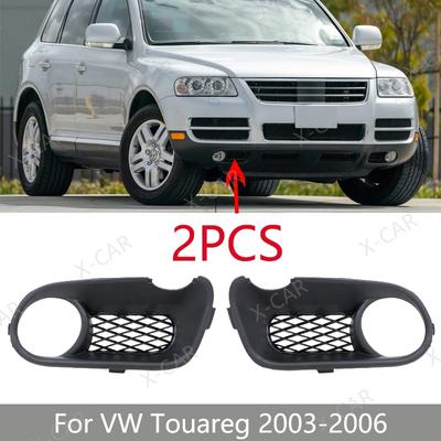 2 Stück Für VW Touareg 2003 2004 2005 2006 Frontstoßstange Nebelscheinwerfer Nebelscheinwerfer Blende Gitterabdeckung Rahmen Deckel Blende Haube 7L6853663 7L6853664