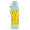 1PC Yellow Flower Repeat Pattern 750ml Color Plastic Sports Water Bottle Leakproof Flip Straw Lid Suitable for Sports Office Home Use