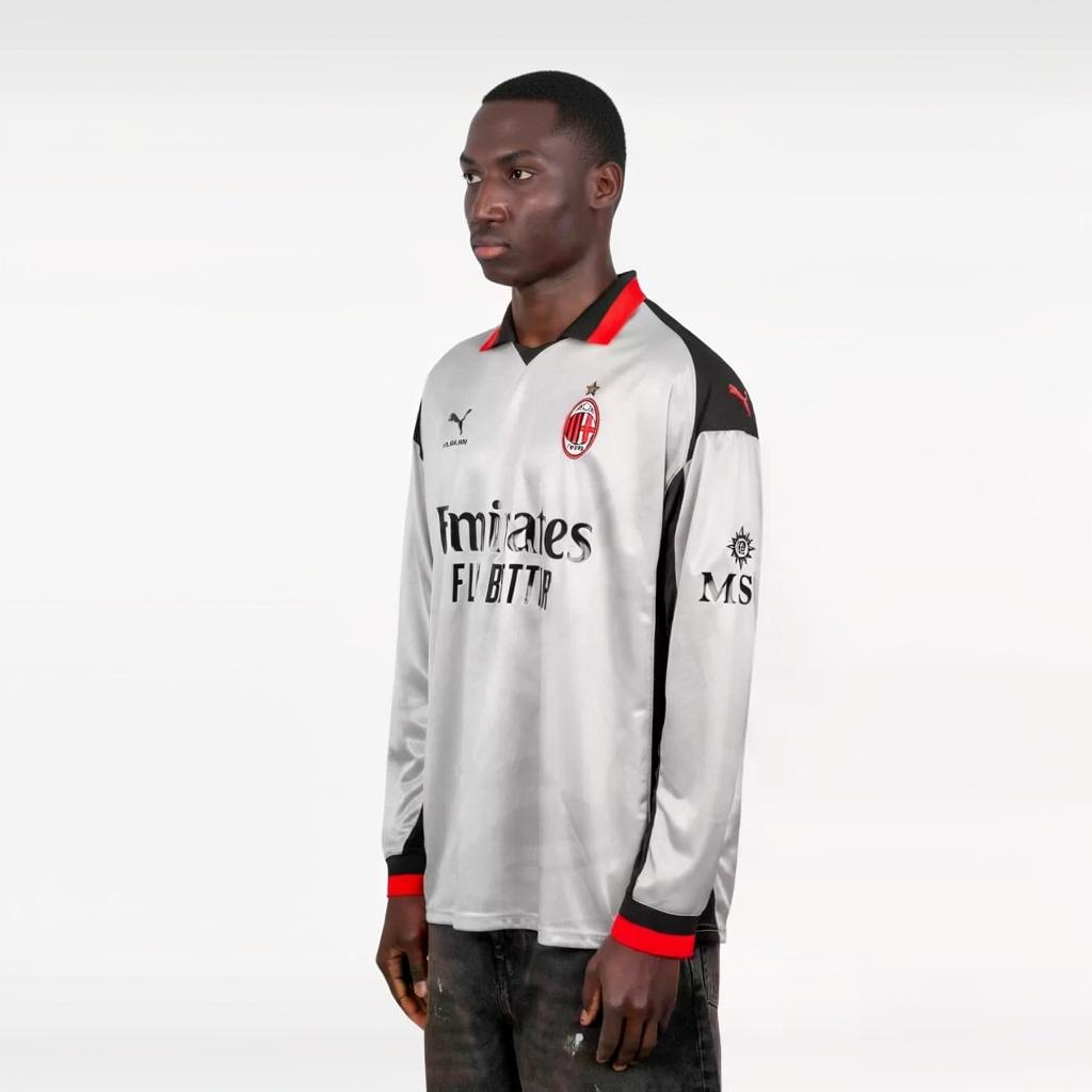 Puma X AC Milan X Slam Jam Color Block V-Neck Pullover Long Sleeve Football Shirt Men tops 787636-01