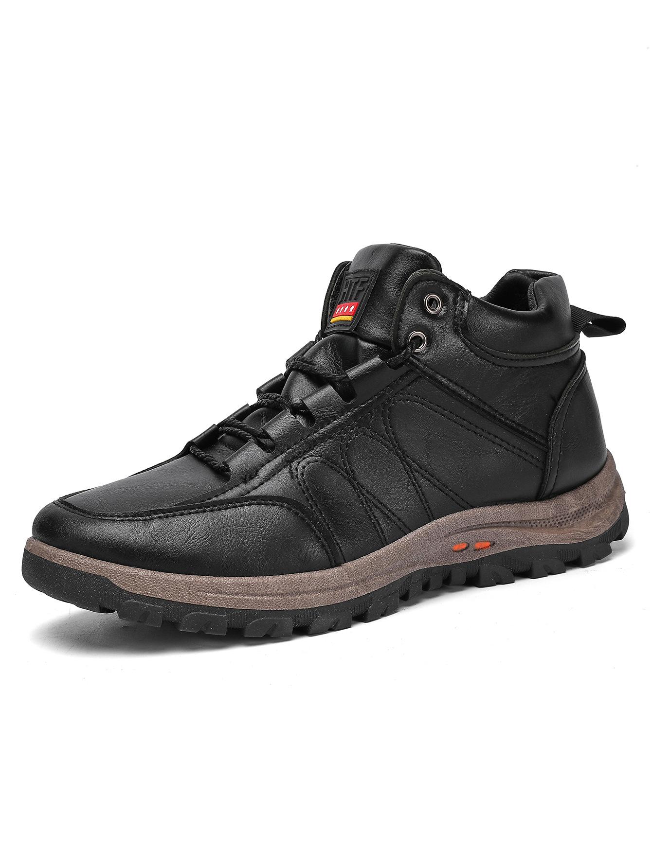 

Мужские кроссовки с высоким верхом, альпинистские, большого размера, одинарные, на плоской подошве, на шнуровке, модные мужские повседневные кроссовки 40 чёрный