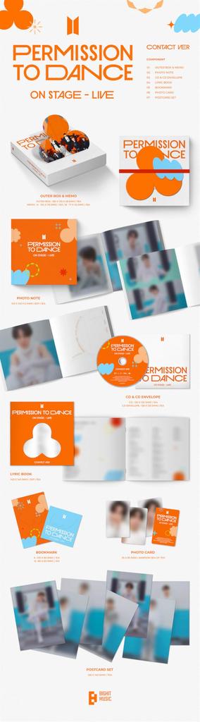 BTS PERMISSION TO DANCE ON STAGE Live Album Random Version Sealed Outbox+Memo+PhotoNote+Lyric Book+Bookmark+PhotoCard+PostCard+Tracking