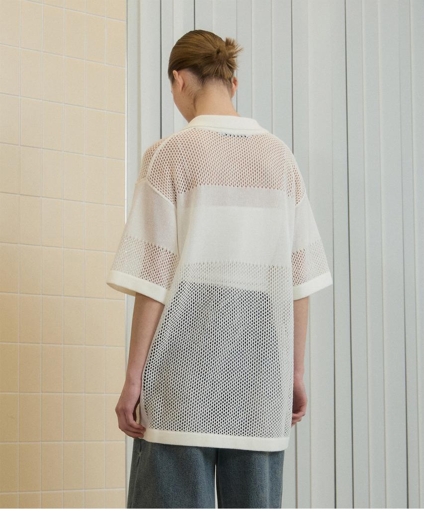 JUCYJUDY Loose Fit Mesh Collared Knit Jzkt324B