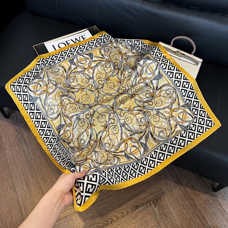 New silk scarf women's fashion versatile high-end small square scarf Korean version neck protection scarf spring and autumn retro scarf binding bag