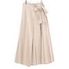 Foufou Light Beige Linen Pleated Long Skirt Skirt 1 Light beigeUsed