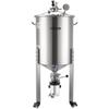 Stainless Steel Conical Fermenter, 16 Gal/60L Home Brewing Fermenation Tank, Brew Bucket Fermentor with Conical Bottom, 3 Caster Wheels, Lid, Handle &