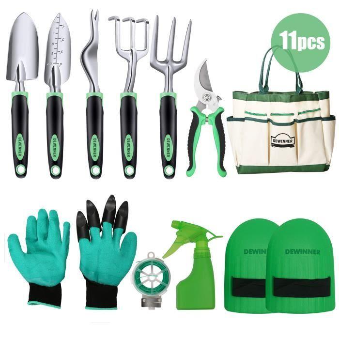 Outils De Jardinage - DEWINNER - Kit De 11 Pièces - Soin Des Plantes - Cadeau De Jardin - Manuel