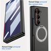 Suitable for Samsung Galaxy Z Fold 7 Case with Rotating Ring Holder, Magnetic Case Built In Screen Protector Slim Hard PC Cover