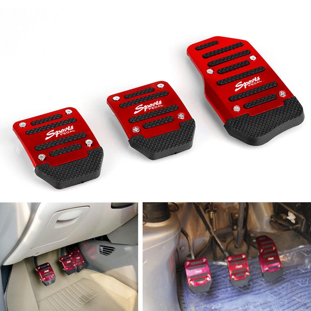Universal Aluminum Automatic/Manual Transmission Car Pedal Cover Set Kit Anti Skid Pedal Brake Clutch Accelerator Pedals Covers