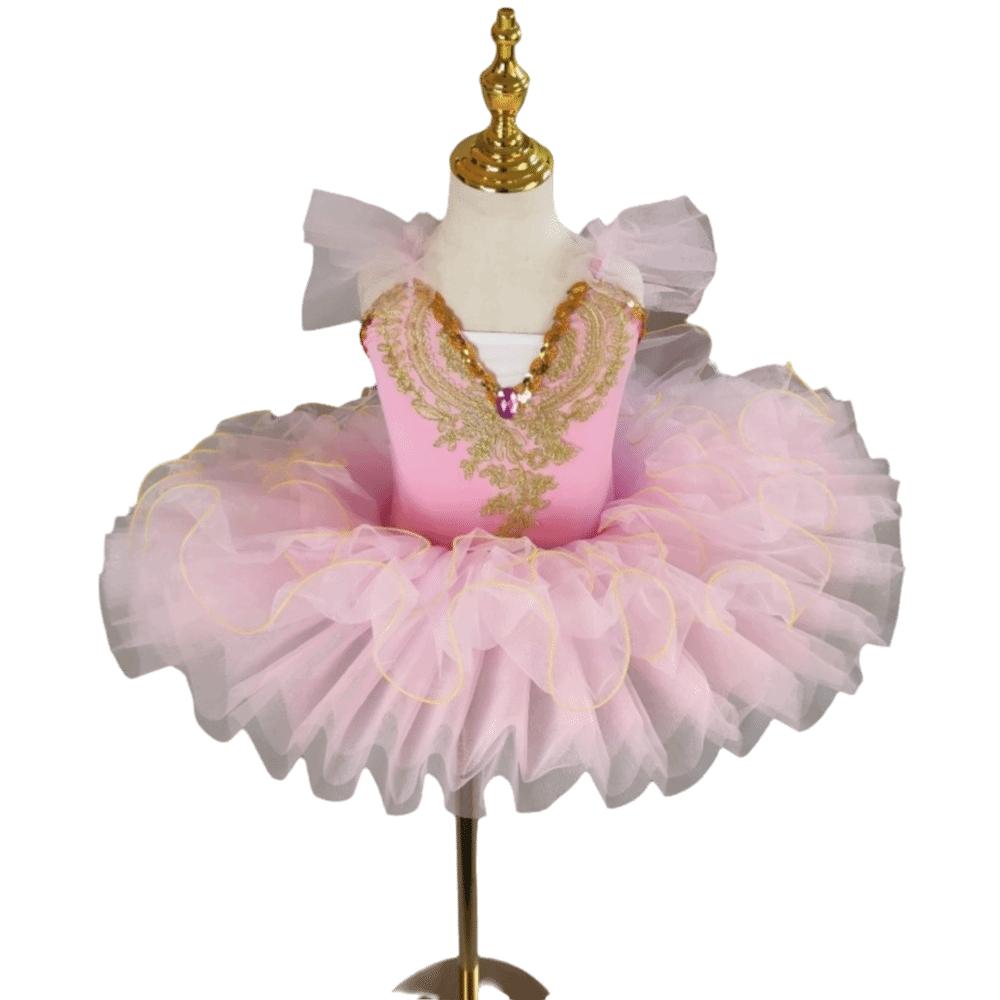 Sequin Kids Ballet Dress Rhinestone Performance Clothes Fashion Ballet Tutu  Kids Girls 110CM розовый