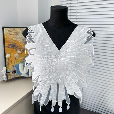 Eugen Filato Ricamato Ali d'Angelo Abito Davanti Piombo Fai da Te Appliqué Decorativo Adesivo in Tessuto Accessori