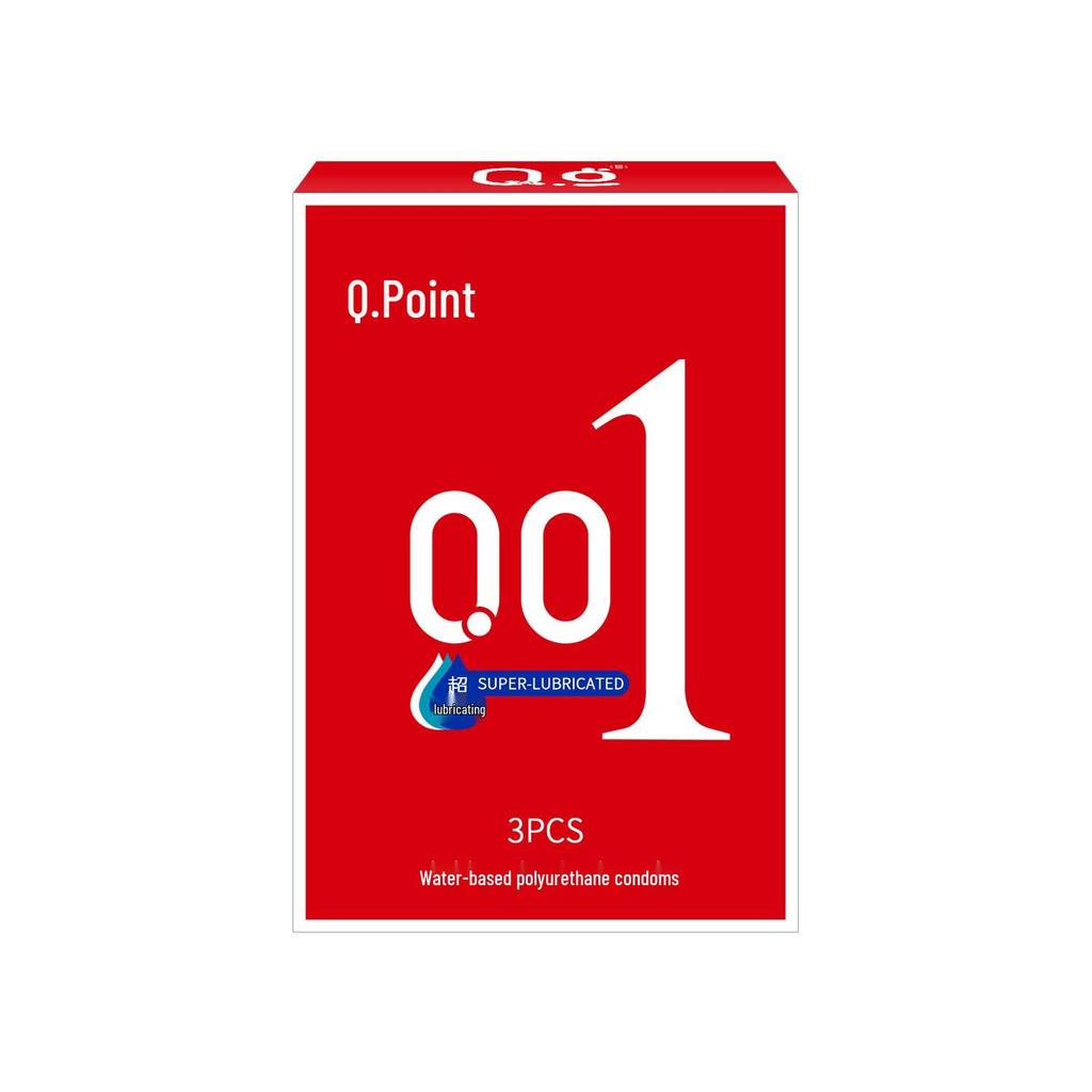 Q-point Hyaluronic Acid 001 Large Particle Delay Condoms - Long-lasting Contraceptives for Adults