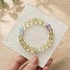 Summer Vacation Natural Lemon Yellow Crystal, Aquamarine, Prehnite, Amethyst Bracelet, College Style Women's Jewelry