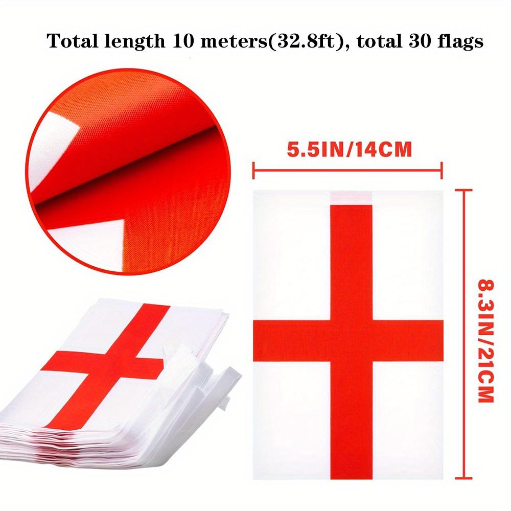 

10 м / 32,8 фута Флаг Англии Гирлянда Флаг Праздничное украшение Подвесной флаг Флаг-растяжка 14*21cm(30 flags)