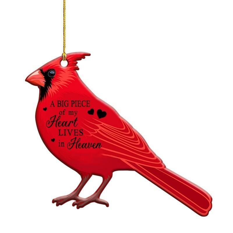 Acrylic Red Charming Bird Vehicle Hanging Decoration Fun Holiday Ornament For Car 78