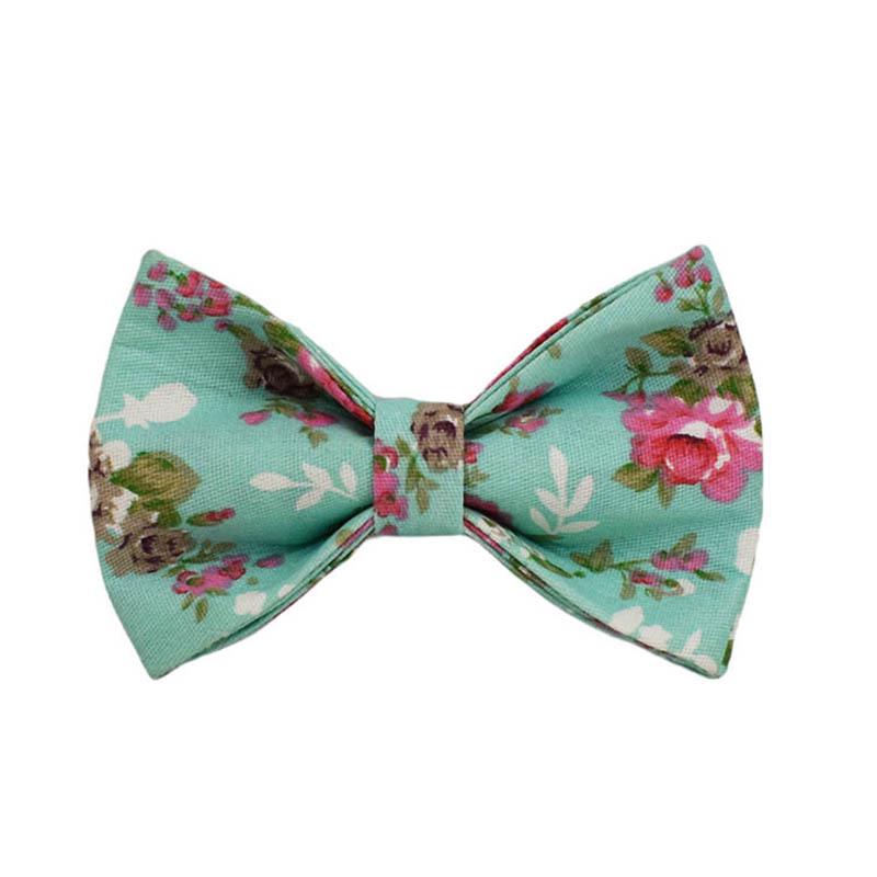 Green Rose Dog Collar with Detachable Bow and Engraved Design
