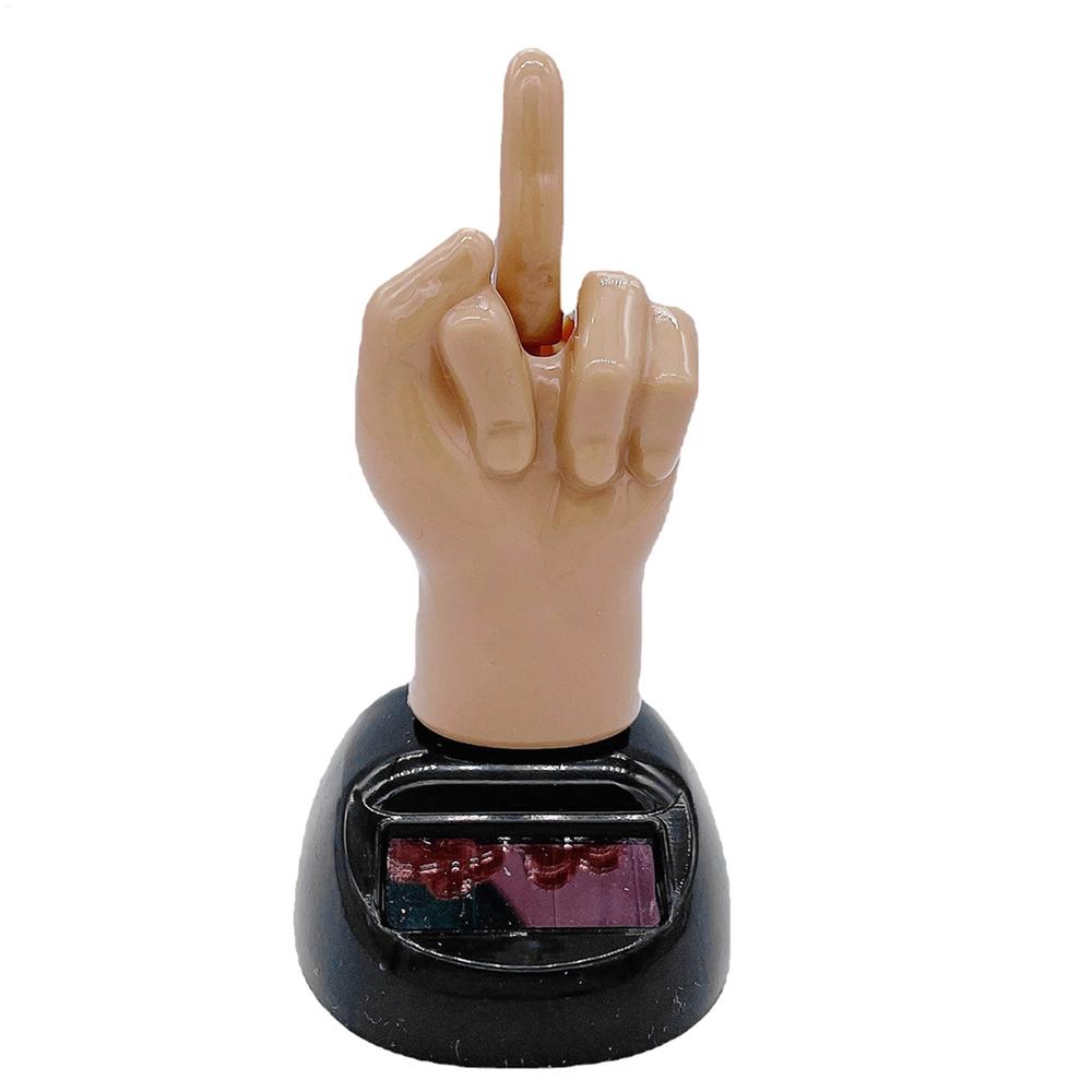 

Solar Powered Mid Finger Shaking Toy Car Dashboard Dancing Figure Toy Funny Creative Car Bobbleheads Decorative Ornament