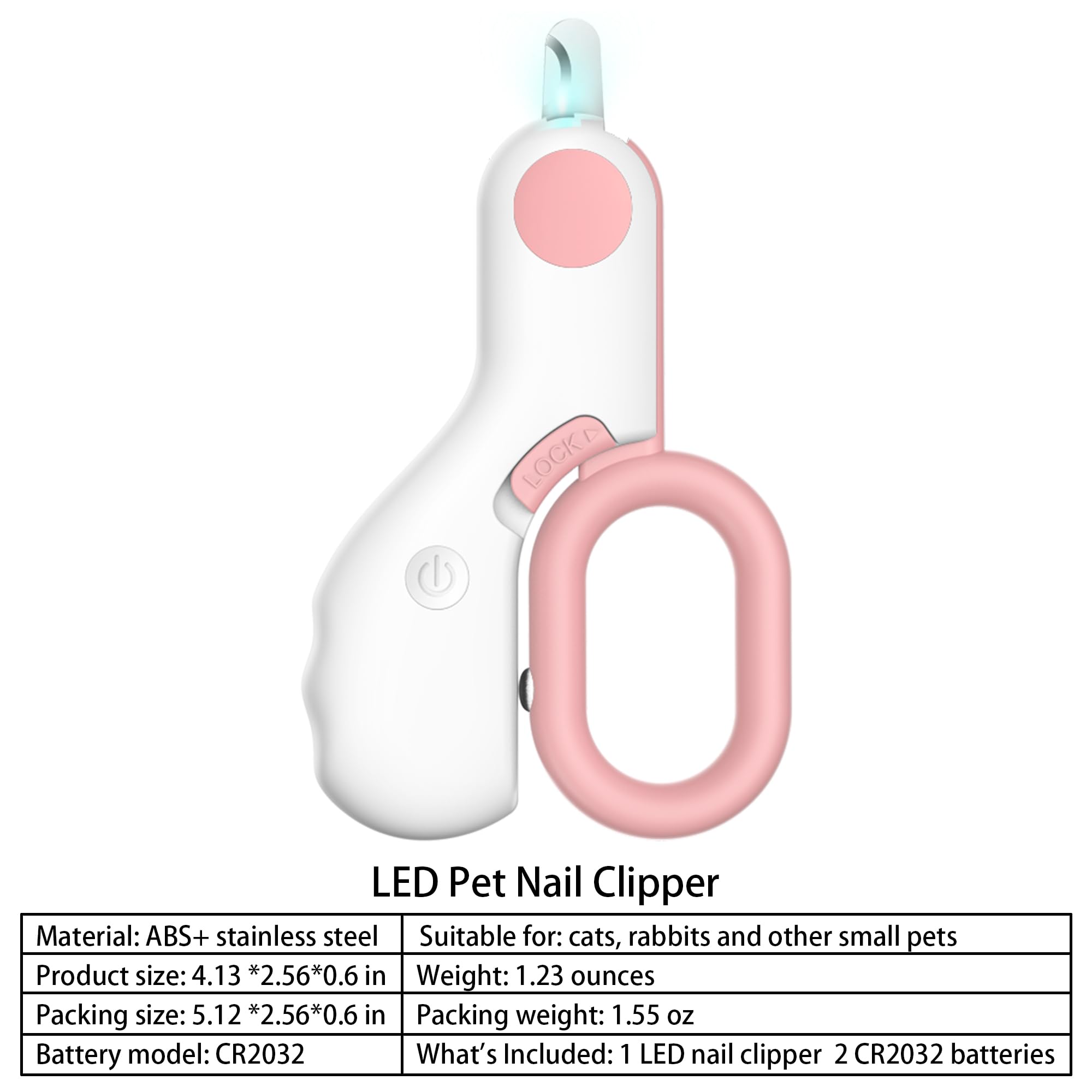 

ED Pet Nail Clipper with Light - Safe Quick Trimming for Indoor Cats & Kittens