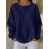 **Maglione da donna a nido d'ape con scollo rotondo, vestibilità ampia, tinta unita, alla moda, autunno inverno**